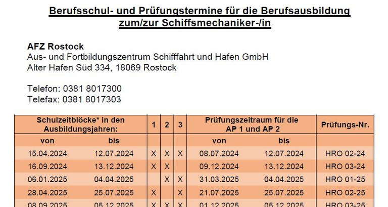 Anpassung des Angebotsumfangs von Schulzeitblöcken am Schulstandort Rostock durch das Land Mecklenburg-Vorpommern
